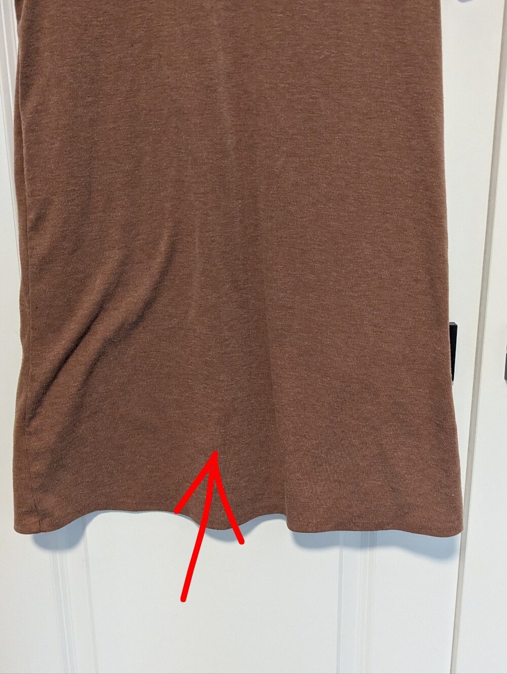 Brown Mock Neck Short Sleeve Dress - Picture 4 of 4